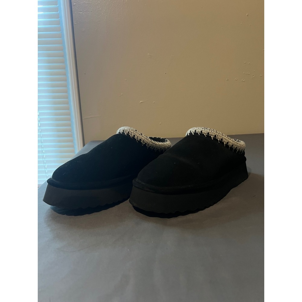Steve Madden Channing Black Suede Platform Mules Whipstitch Clogs Womens‎ 7.5
